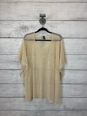 Tempo By Lavello Women's Ivory Lace Sheer Easy Style Poncho One Size
